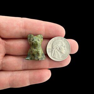 Carved DRAGONBLOOD JASPER French Bulldog - Miniature gemstone Crystal dog